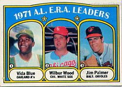 1972 Topps Baseball Cards      092      Vida Blue/Wilbur Wood/Jim Palmer LL
